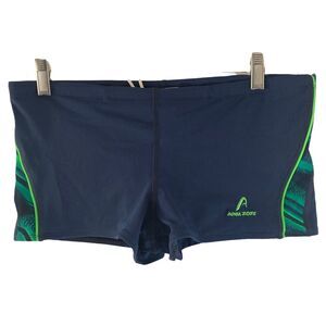 Aqua Zone Swim Bottoms Stretch Womens 38 Navy Blue Green Spandex